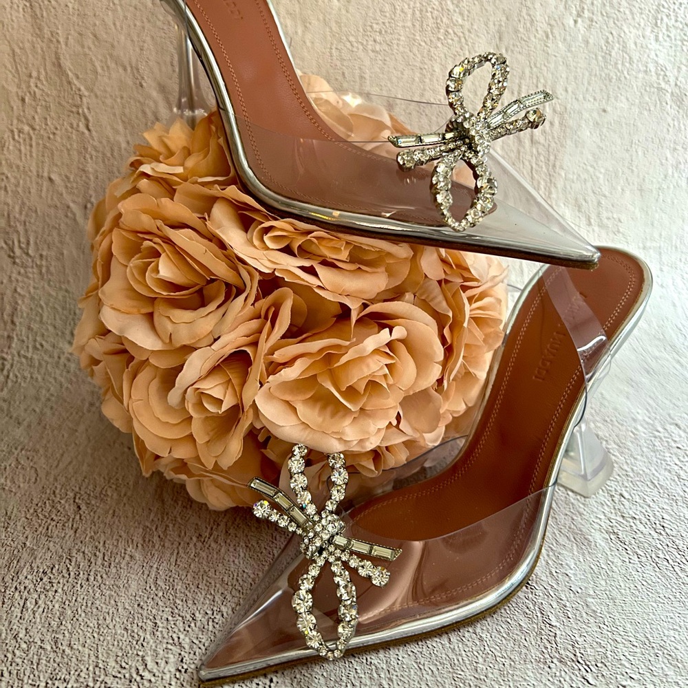 Amina Muaddi ROSIE Glass PVC Slingback